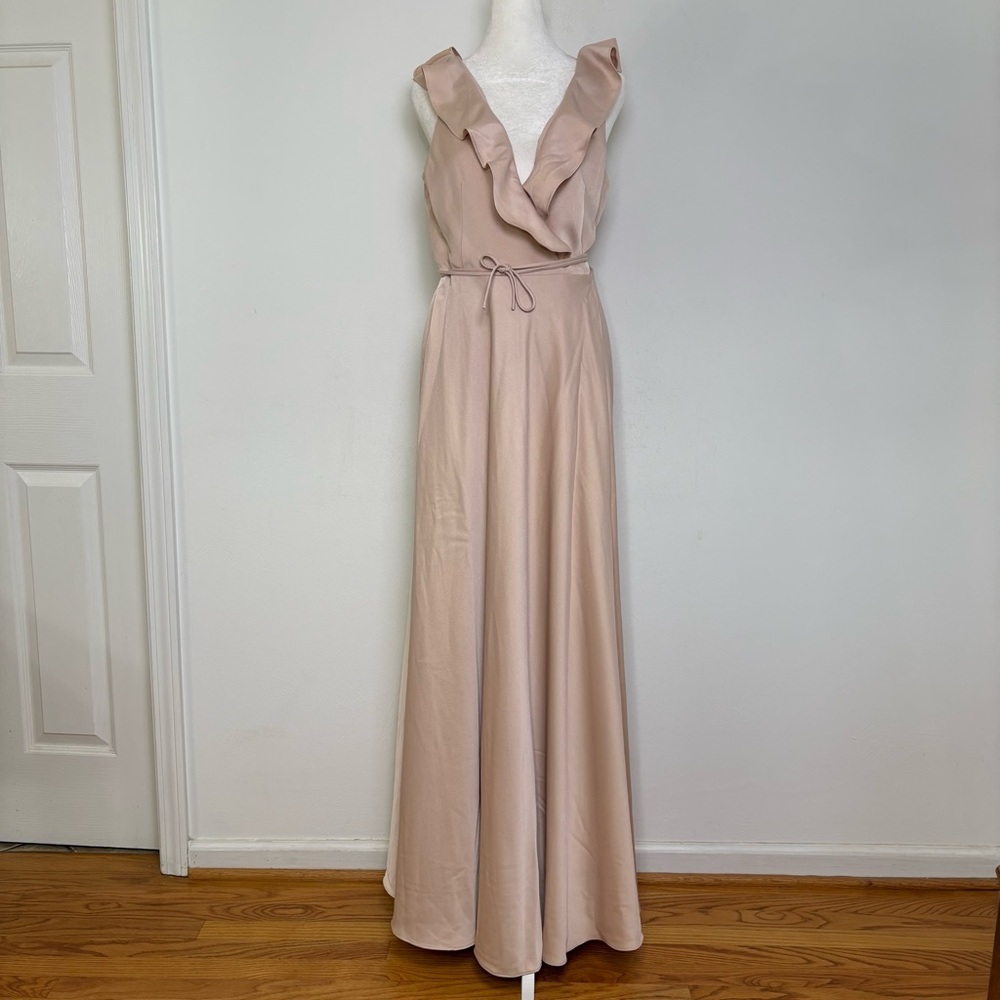 NWT BHLDN Sachin & Babi Tansy Satin Charmeuse Maxi Dress Pink Nude Blush Size 6 - Picture 4 of 16